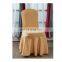 Fancy Pleated Skirt Chair Cover Spandex Flat Front Wedding Dining Room Chair Covers