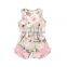 Blooming Flower pattern flower printing hot pink ruffle Toddlers Soft Newborn Bodysuit ruffle Girl Romper