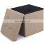 Customized Factory wholesale modern living room furniture faux linen  folding storage ottoman
