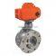 pn10 Triple eccentric hard seal motorized gear driven butterfly valve