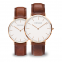 Man stainless steel ultrathin watch lady genuine leather fashion gift watch women watches