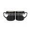 Couple Love Designed Black Heart Cute Custom Plain Ceramic Coffee Gift Cup Mugs Set With Handle