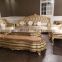 Luxury Leather Antique Sofa Set Furniture European Style Living Room Set