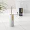 2020 Creative replaceable bristle white and black plastic and stainless steel bathroom toilet brush with holder