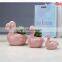 Wholesale Pack 3 Pieces Flamingo Shaped Ceramic Pot Indoor Creative Livingroom Factories Creamic Flower Plant Pots