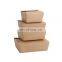 Wholesale custom disposable fast food container take away lunch packing boxes food grade kraft packaging paper box