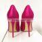 Sexy fashion high heel shoes women premium shoes hot pink silk upper ladies formal dresses shoes 2016 evening party shoes