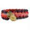 2016 new camping high quality cheap tactical gear 550 paracord survival bracelet with golden button clip