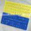 Factory 2015 HOT OEM Plastic Letter Stencil Ruler measuring angle tool