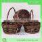 Brown set wicker basekts for fruit and flower