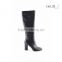 OBXG2 New design and new model round toe fashion PU black block heel knee high boots for women