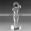 Oem logo design size optical glass round cutting edge award figurine wholesale K9 engraving crystal sunflower award