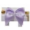 wholesale purple bowknot shape with mental ribbon satin ribbon