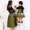 Long sleeve high quality mom and daughter family clothing set