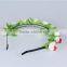 Festival colorful fabric flower girls crown headband,rose hair jewelry accessory