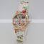 promotion woman floral silicone wristband geneva flower watch