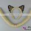 2016 new party animals ears headhand leopard cat rivet ear hairpin and long tail
