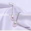 925 Silver Drop Earrings, White Pearl Earrings, Teardrop Dangle Earrings