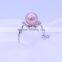 charm lignt pink pearl rings silver sterling pearl rings jewelry