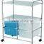 2 tier double drawer storage organizer with 2 tier shelf rolling trolley cart