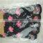 Model Cotton Dress Black Color With Flower Design Socks With Toe Classical Style
