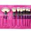 fashionable purple handle 24pcs cosmetic makeup brushes set private label
