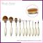 New design professional oval make up brush set 10 pcs toothbrush kit good quality makeup toothbrush set