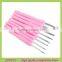 New Design Aluminum Crochet hooks , Soft handle crochet hooks set