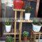 Artificial wooden flower display pot rack for indoor or outdoor