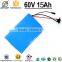 Ideal Customs lithium battery pack 60V 15Ah with 3.7V Cell or vw vbt190 battery pack
