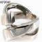 Mens Black Smooth Titanium Stainless Steel Biker Ring Silver