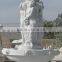 Large Outdoor Stone Fountain with Lady Statue