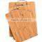Low moq wholesale set of 3 thick bamboo chopping board with handle
