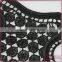 Black polyester embroidery lace trim, chemical lace trimming with holes for dress