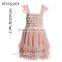 Blush Pink Ballroom Lace Tulle Dress Removable Overskirt Baby Girl Wedding Bridemaid Dress HSD7835