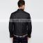 latest design black plain collar with fur jacket two pocket for men