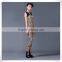 OEM suply round neck sleeveless slim fit floral print pants chiffon long jumpsuit