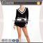 Preepy Look Short Body Deep v Neck Sweater With Strip Neckline and Hem