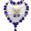 Gold-Plated Ball Crystal Beads Y Shape Necklace African Jewelry Set