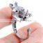 Rhinoceros Rings Animal Wrap Rings Silver Plated Jewelry Adjustable Retro Ring Resizable