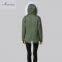 Wholesale good quality army green cotton shell winter jacket for women