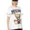 100% cotton Round neck t-shirt for women with bear print pattern