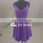 Stunning v neckline open back short chiffon pleating real sample bridesmaid dress gown