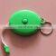 Plastic mini oval shape tape measure keychain