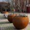 Corten Steel Planters Orb Corten Planters for Garden