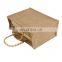 Wholesale women jute tote shopping bag with bamboo hand