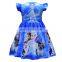 Summer Dress Girls Princess Party Anna Aisha Flutter Sleeve Twirl Dress Toddler Girls Boutique Milk Silk Dress Kids Clothes