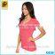 Custom 2016 Star Print Cotton Jersey T shirt V-neck Design Lady T-Shirt