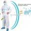 Disposable CE Cat III Type 3B 4B 5B 6B EN 1149 Protective Suit Overalls Microporous Coverall Antistatic With Reinforced Seam