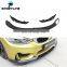 Carbon Fiber F8x M3 Car Front Bumper Lip for BMW F80 M3 F82 F83 M4 14-19 3PCS/SET
